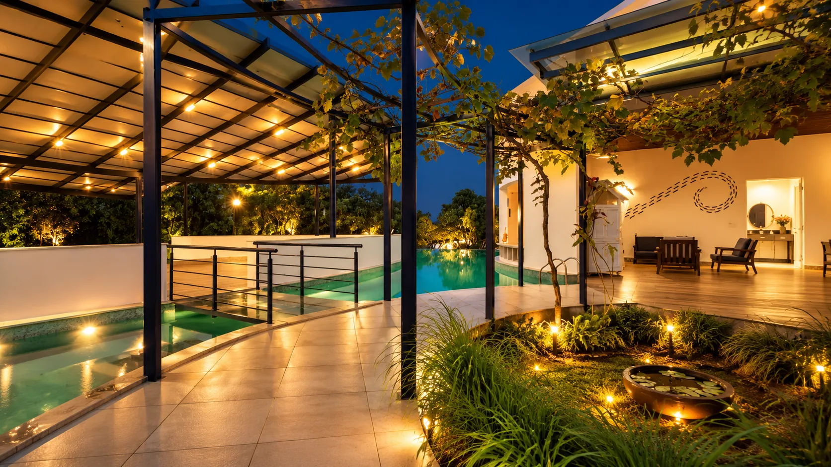 Blue Lagoon — Mediterranean-Style Villa with Skylit Bathrooms